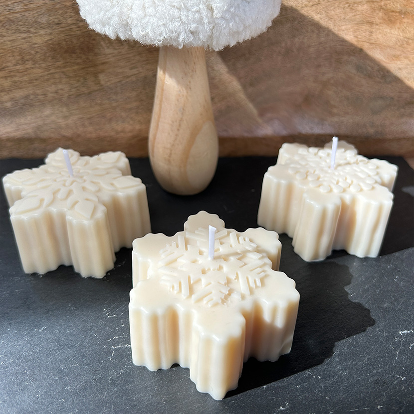 Schneeflocken-Kerze einzeln oder im Set – Bild 2