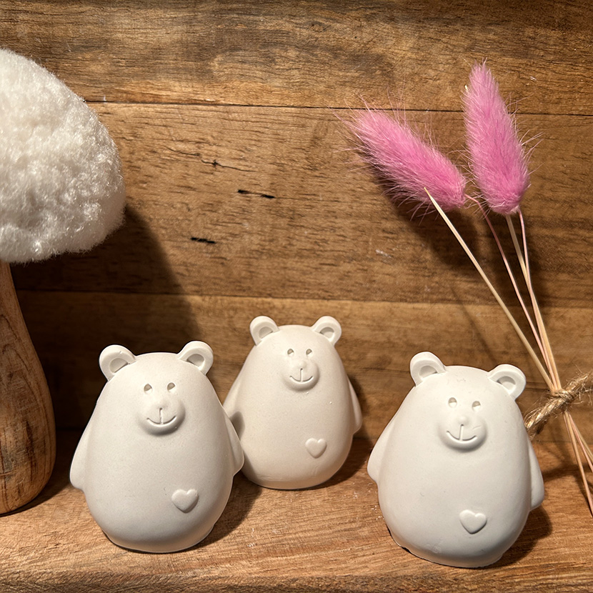 Gießkeramik-Bärchen mit Dekoration – Bild 2