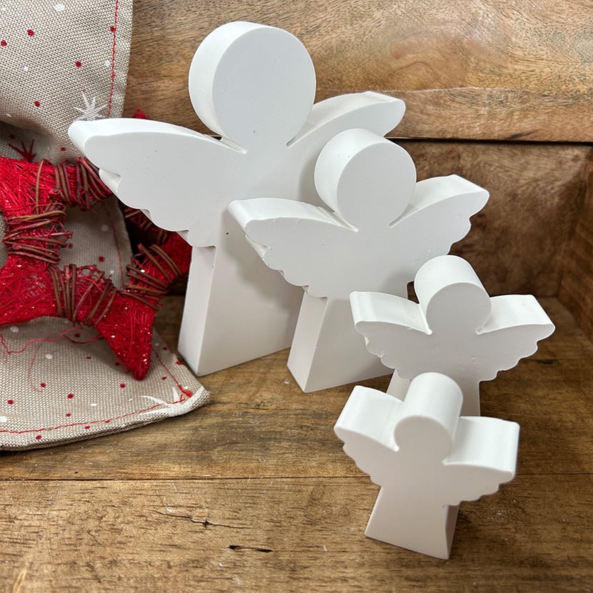 Engel in 4 Größen im Set oder einzeln in Weiß