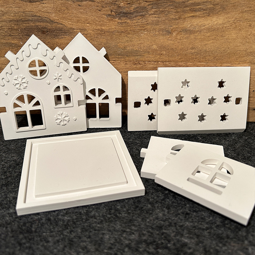 Winterliches Häuschen aus Gießkeramik – Bild 5