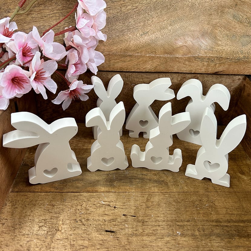 Dekorative Osterhasen einzeln oder als Set mit 7 Hasen