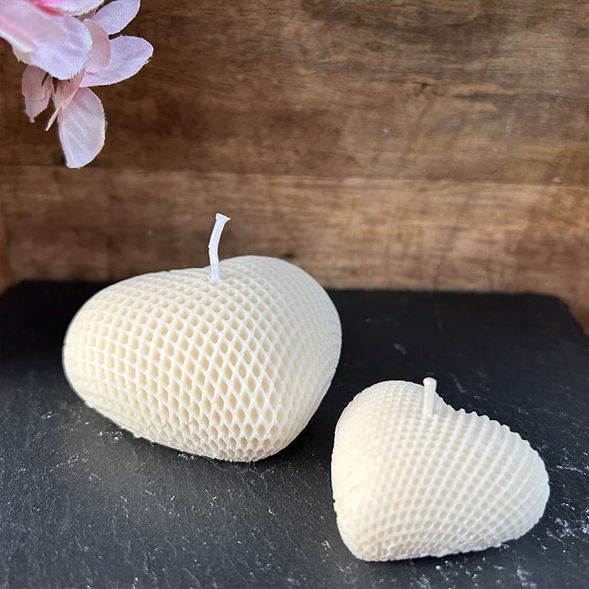 Set Herzkerzen geflochten in zwei Größen