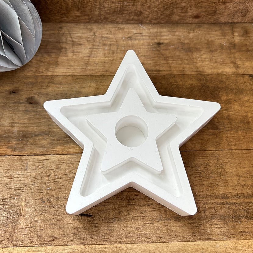 Kerzenhalter Stern in Weiß