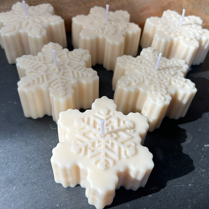 Schneeflocken-Kerze einzeln oder im Set