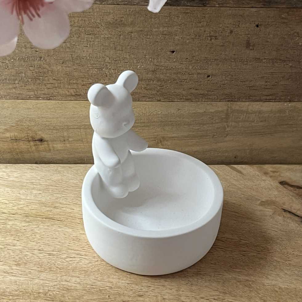 Keramikkunst aus Gießkeramik, handgefertigt in Solingen (Art.TSK-0093-SCHALE-RUND-BAER-SINGLE)